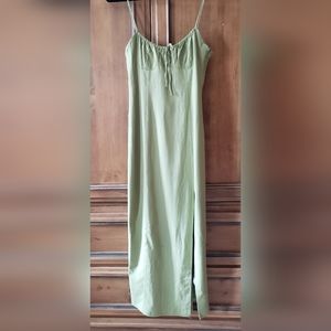 Zara | Ruched Dress, Soft Khaki Green size M New With Tags